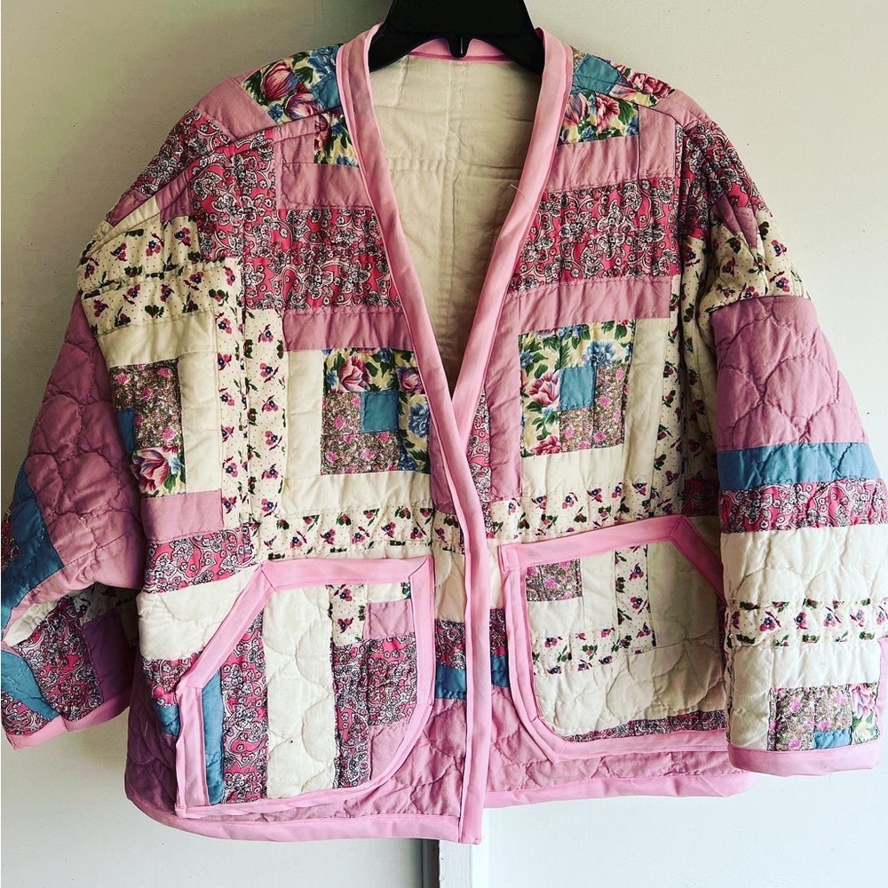 Plus size Quilt Coat handmade in America. Sustainable Slow Fashion.